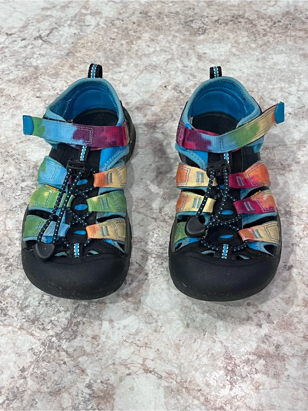 Keen Little Kids' Newport H2 Rainbow Tie Dye Sz 2